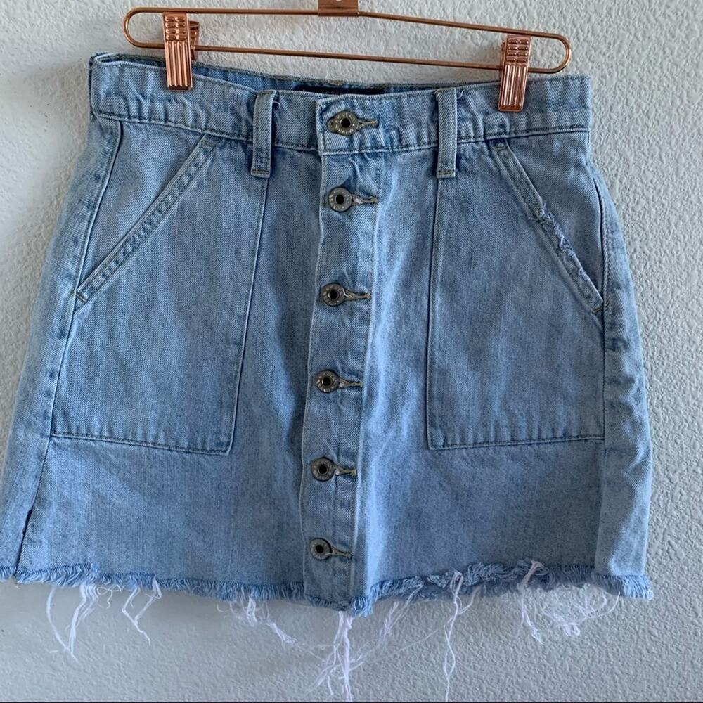 Lucky Brand Distressed Exposed Front Button Skirt Y2K 90s 4
